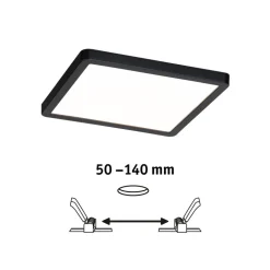Paulmann Areo ZigBee CCT hoekig zwart 17,5x17,5cm