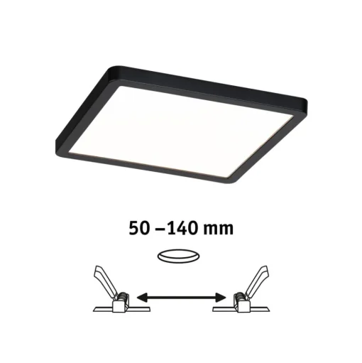 Paulmann Areo ZigBee CCT hoekig zwart 17,5x17,5cm