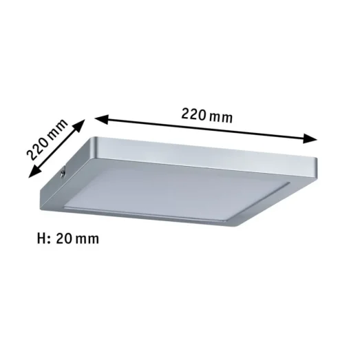 Paulmann Atria plafondlamp 2.700 K 22x22cm chroom