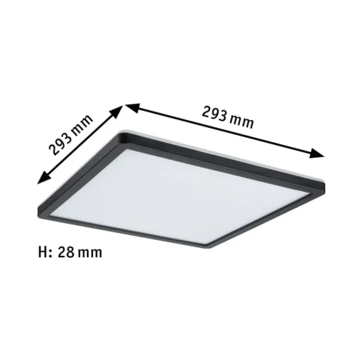 Paulmann Atria Shine Paneel on/off zwart 830 29x29