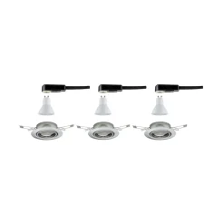 Paulmann Base GU10-inbouwspot set van 3, ijzer
