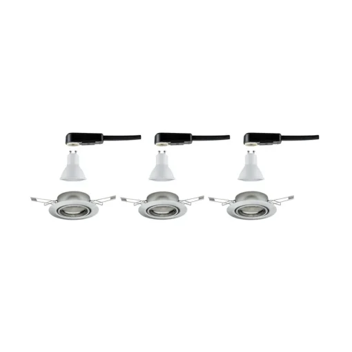 Paulmann Base GU10-inbouwspot set van 3, ijzer