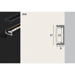 Paulmann Base profiel, zwart, zwart, 1m