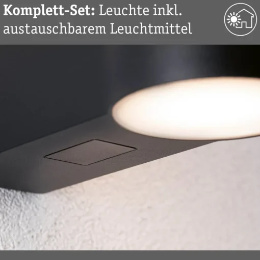Paulmann buitenwandlamp Sienna, aluminium, sensor