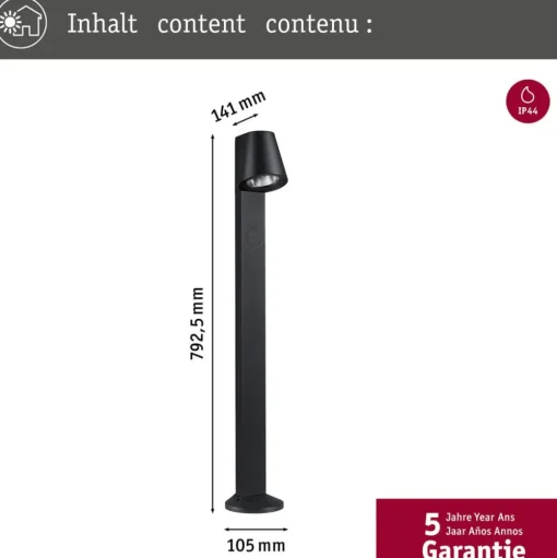 Paulmann Caissa sensor-tuinpadverlichting 3000K