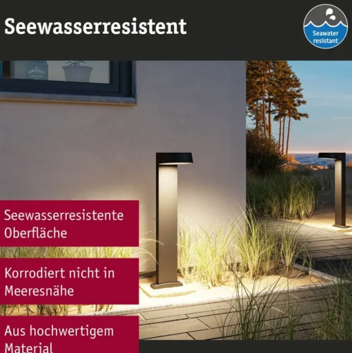 Paulmann Capea Grand, antraciet 65 cm aluminium IP44 LED tuinpadverlichting