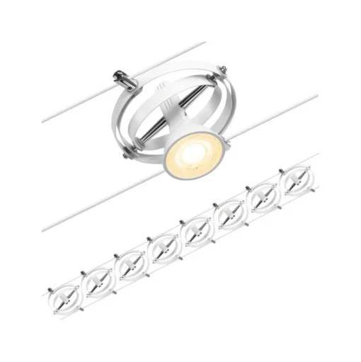 Paulmann Cardan kabelsysteem 8-lamps, mat wit