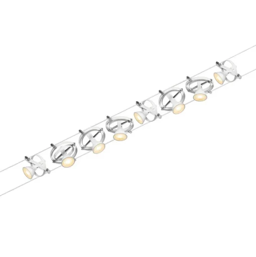 Paulmann Cardan kabelsysteem 8-lamps, mat wit