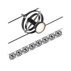 Paulmann Cardan kabelsysteem 8-lamps, zwart m.