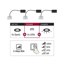 Paulmann Choose Coin LED 3-step-dim 100° per 3
