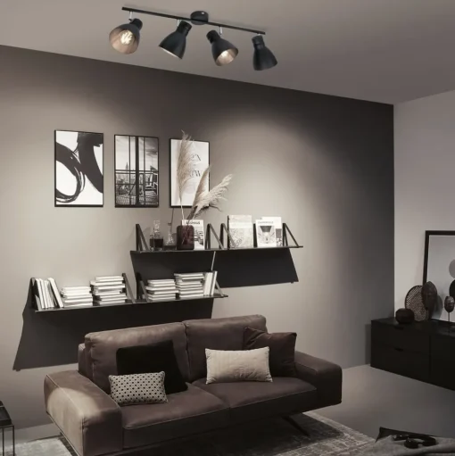 Paulmann Davy plafondlamp, zwart, 4-lamps