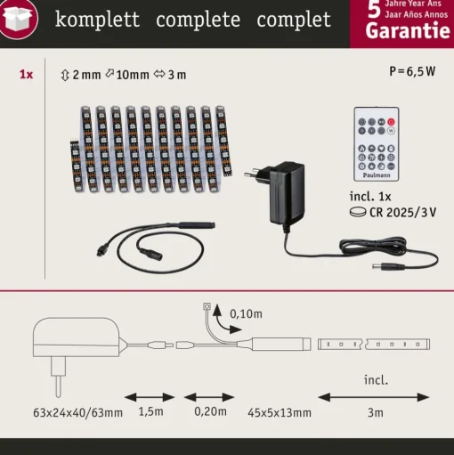Paulmann EntertainLED LED strip, RGB, set, 3m