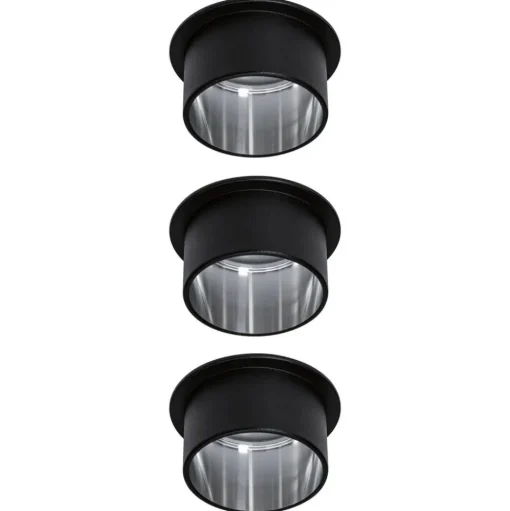 Paulmann Gil LED inbouwlamp zwart/ijzer 3 per set