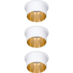 Paulmann Gil LED inbouwlamp mat wit/goud 3 per set