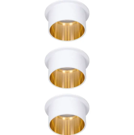 Paulmann Gil LED inbouwlamp mat wit/goud 3 per set