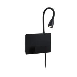 Paulmann Halina USB LED wandlamp, flexibele arm zwart