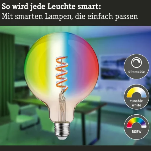 Paulmann LED bol G125 ZigBee E27 6,3W goud RGBW