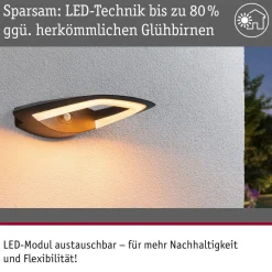 Paulmann LED buiten wandlamp Akena, 2.200 K, antraciet