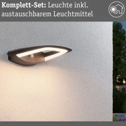 Paulmann LED buiten wandlamp Akena, 3.000 K, antraciet