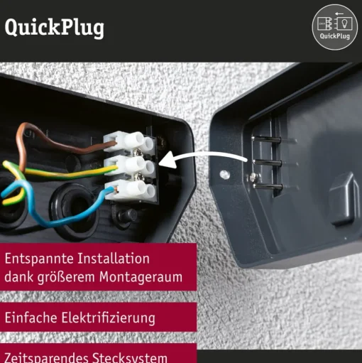 Paulmann LED buitenwandlamp Cuff, sensor, antraciet