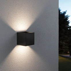 Paulmann LED buitenwandlamp, RGBW, 10x10cm, antraciet