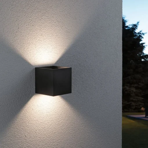 Paulmann LED buitenwandlamp, RGBW, 10x10cm, antraciet