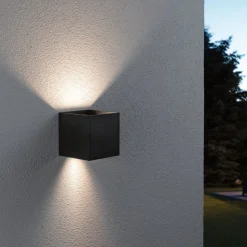 Paulmann LED buitenwandlamp, RGBW, 10x10cm, antraciet