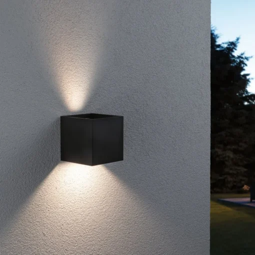 Paulmann LED buitenwandlamp, RGBW, 10x10cm, antraciet