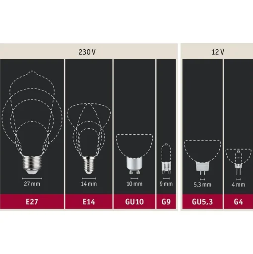 Paulmann LED E27 6,5W G125 ringspiegel zwart