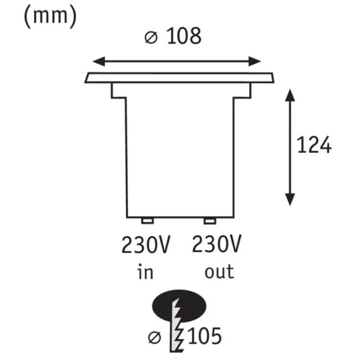 Paulmann LED grondspot inbouwlamp Speciaal, IP67, Ø 11 cm