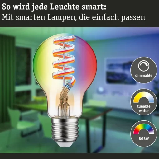 Paulmann LED lamp ZigBee E27 6,3W RGBW dim goud
