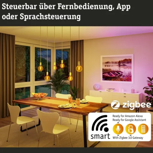 Paulmann LED lamp ZigBee E27 6,3W RGBW goud per 3