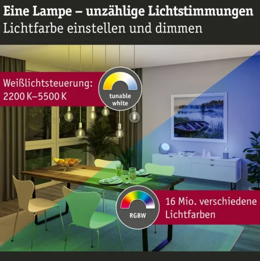 Paulmann LED lamp ZigBee E27 6,3W RGBW goud per 3