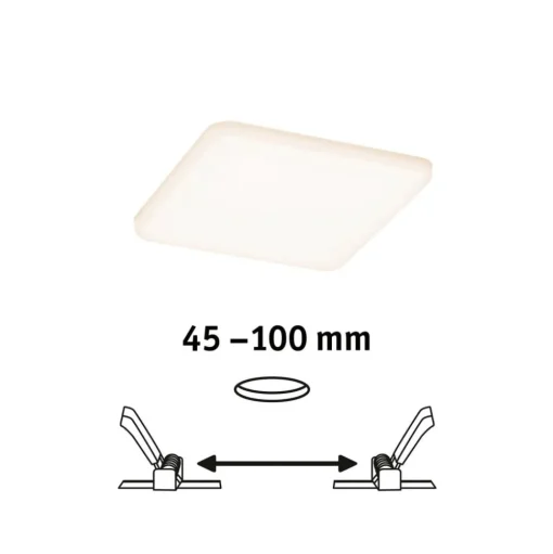Paulmann LED paneel Veluna 3.000K hoekig 12,5 cm