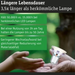 Paulmann LED reflectorlamp GU10 2,5 W, 3.000 K, 450 lm, 100° 3 eenheden