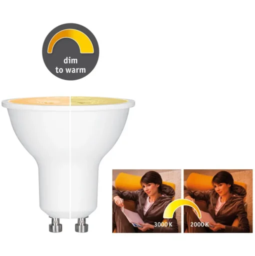 Paulmann LED reflectorlamp GU10 6W 350lm van Dime naar Warm
