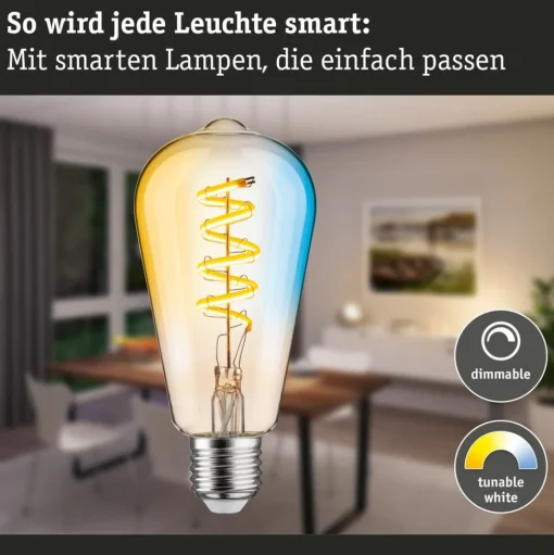 Paulmann LED rustiek ZigBee E27 7,5W CCT dim goud