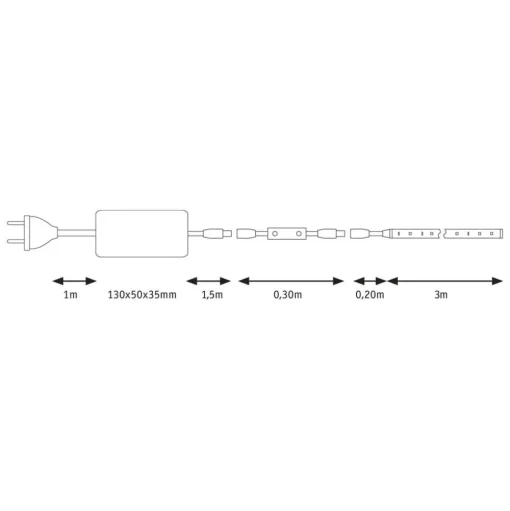 Paulmann LED sfeerlamp SimpLED 3 m, 3.000 K
