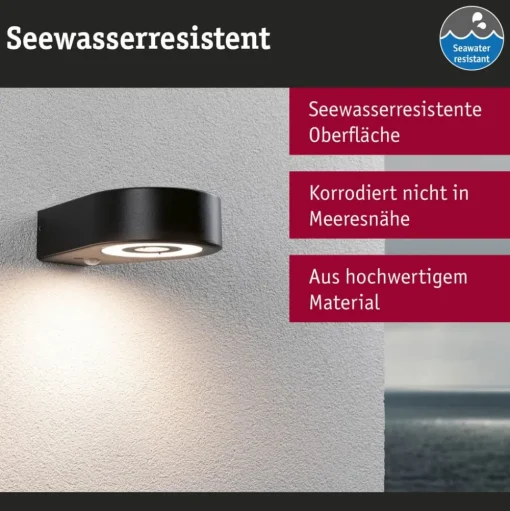 Paulmann LED wandlamp Silma antraciet 1-lamp IP44
