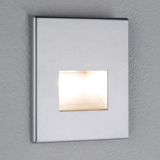 Paulmann LED-wandinbouwlamp Edge, chroom mat