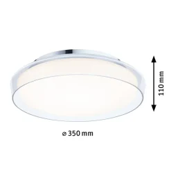 Paulmann Luena LED plafondlamp IP44 chroom Ø35cm