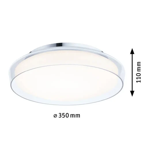 Paulmann Luena LED plafondlamp IP44 chroom Ø35cm
