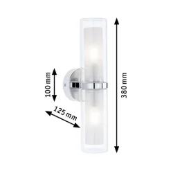 Paulmann Luena wandlamp IP44 chroom E14 2-lamps