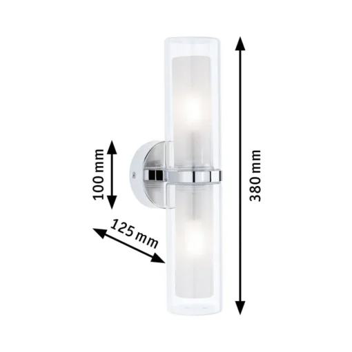 Paulmann Luena wandlamp IP44 chroom E14 2-lamps