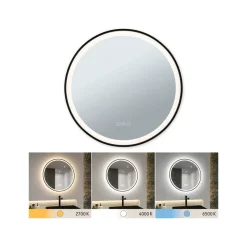 Paulmann Mirra wandspiegel Ø59cm CCT dim zwart