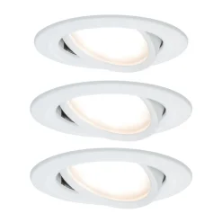 Paulmann Nova LED inbouwspot per 3, gezwenkt, wit