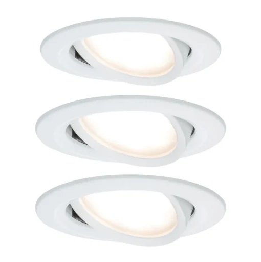 Paulmann Nova LED inbouwspot per 3, gezwenkt, wit