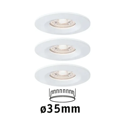 Paulmann Nova mini inbouwspot set per 3 IP44 wit