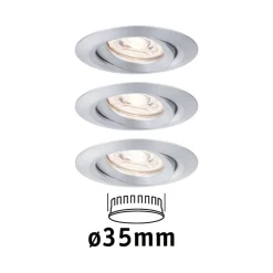 Paulmann Nova mini inbouwspot per 3 zwenkbaar alu