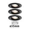 Paulmann Nova Mini inbouwspot 3x zwenkbaar zwart